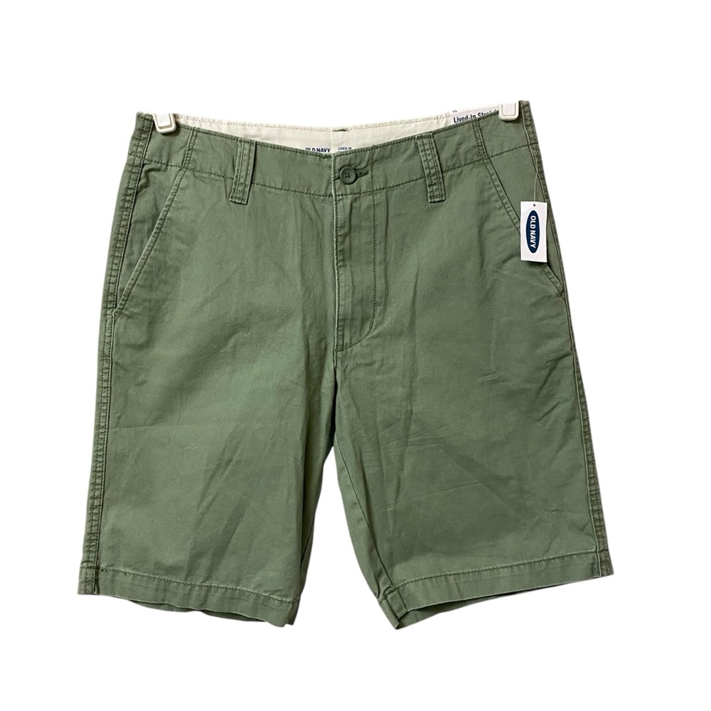 Old Navy Men’s Olive green lived in straight flex khaki cargo shorts size 31